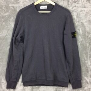 Stone Island Mens Crewneck Sweatshirt Charcoal Grey Compass Patch Size M